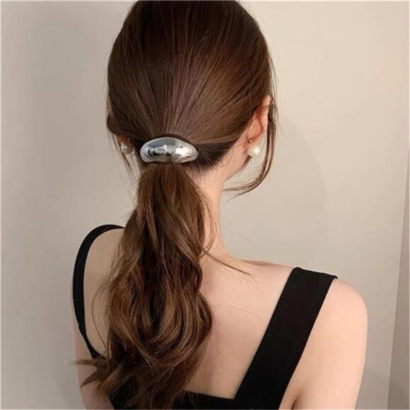 Gold Metal Hair Ties | Durable Alloy with Strong Elastic - Picture 2 of 3